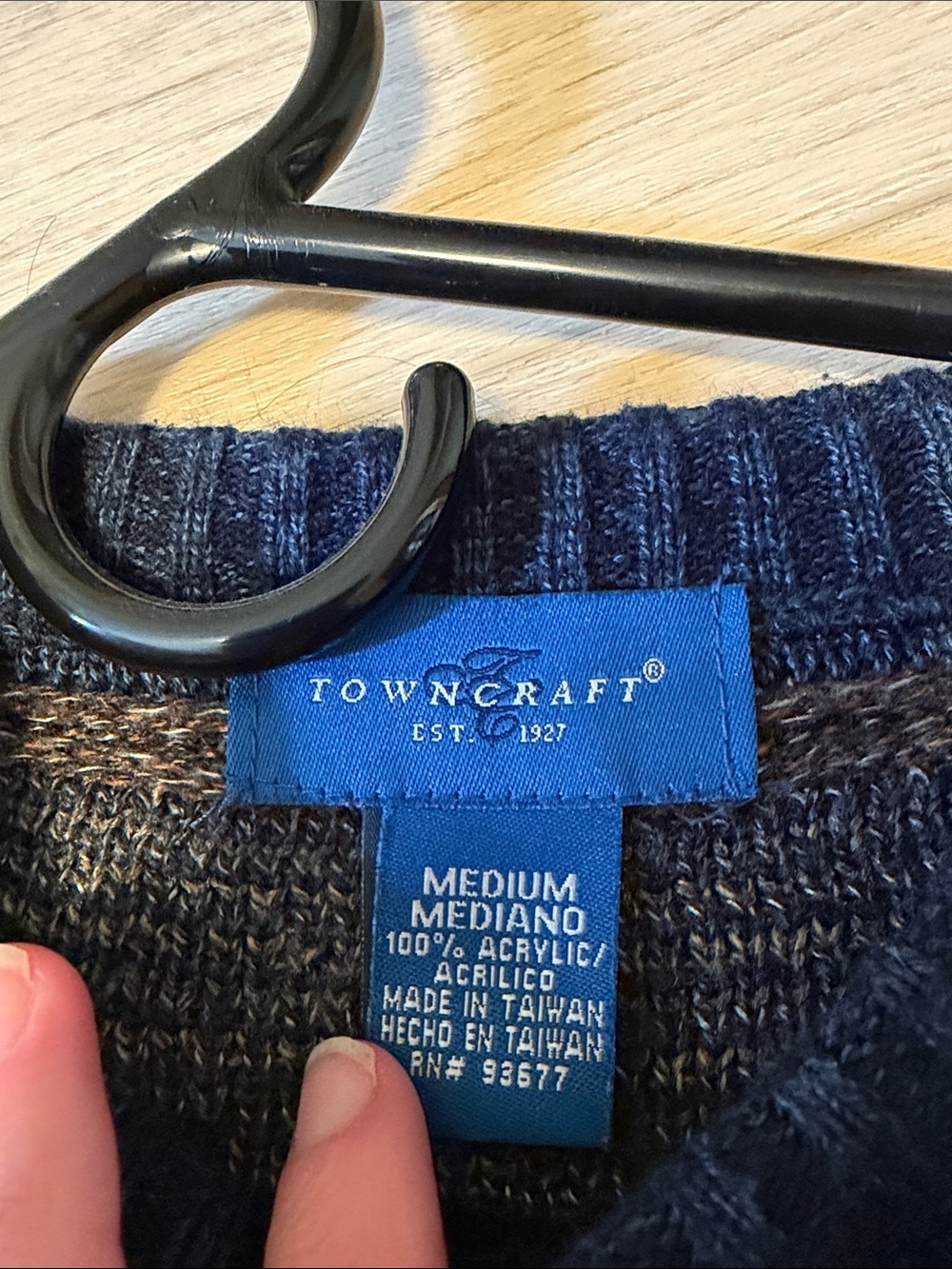 Towncraft Navy and Heathered Gray Knit Sweater - Picture 2 of 3